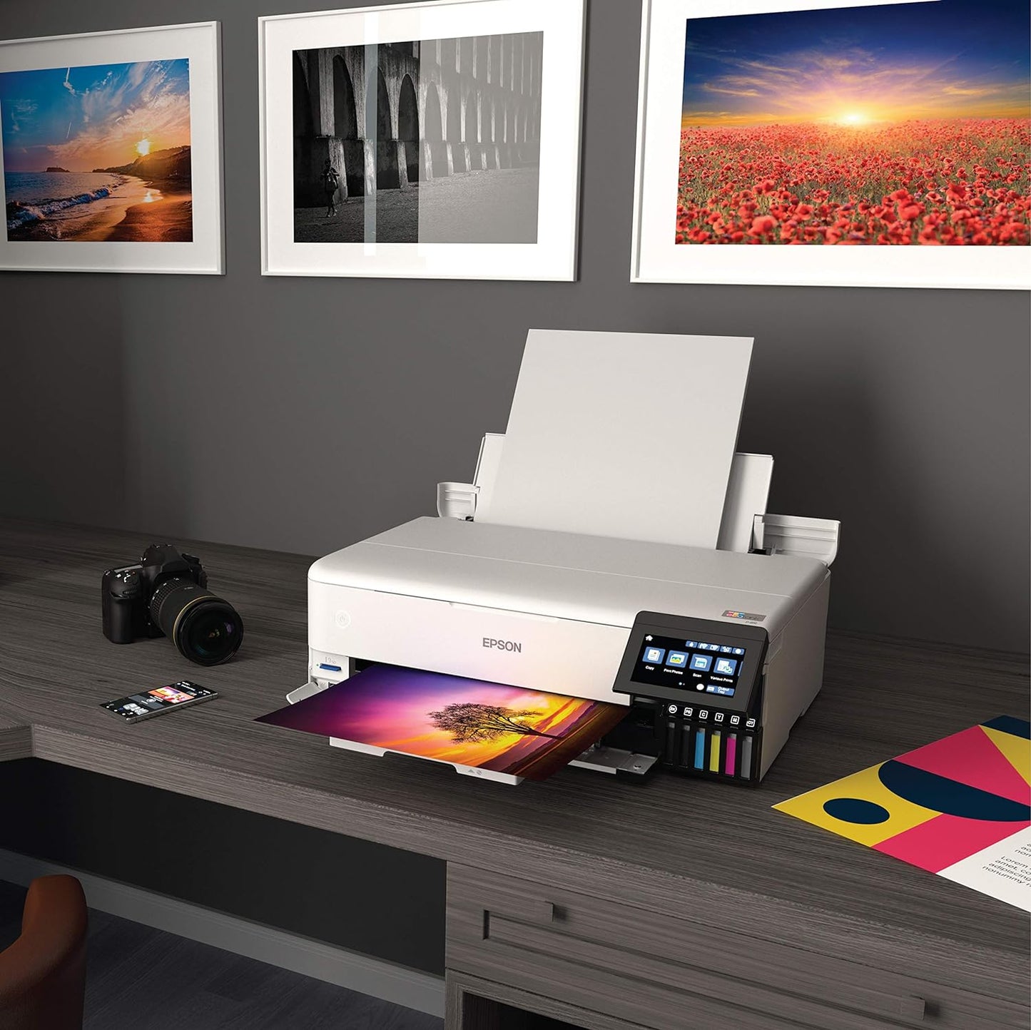 Epson EcoTank Photo ET-8550 Wireless Wide-Format All-in-One Supertank Printer with Scanner, Copier