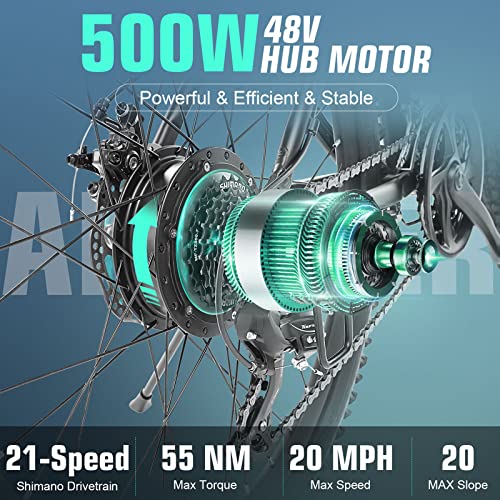 ANCHEER 500W Electric Bike 26” Gladiator Electric Mountain Bike