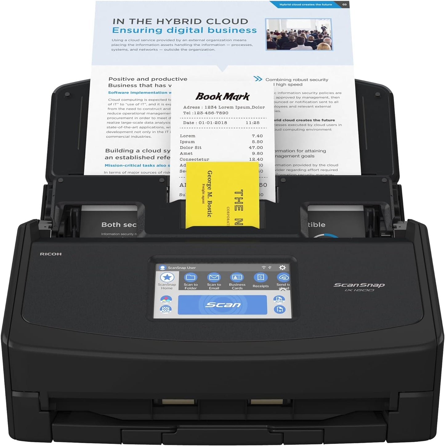 ScanSnap iX1600 Wireless or USB High-Speed Cloud Enabled Document, Photo & Receipt Scanner