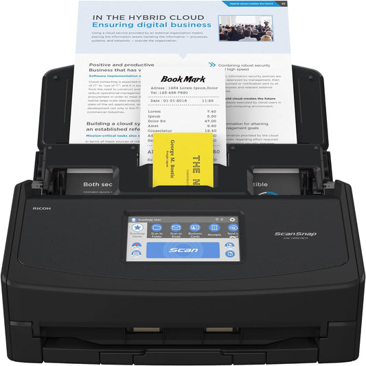 ScanSnap iX1600 Wireless or USB High-Speed Cloud Enabled Document, Photo & Receipt Scanner