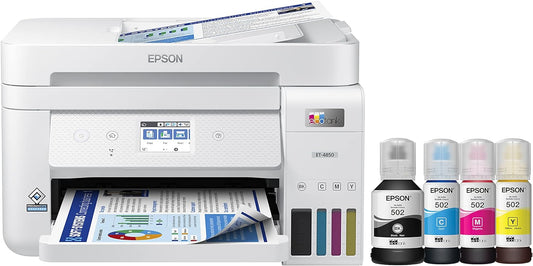 Epson EcoTank ET-4850 Wireless All-in-One Cartridge-Free Supertank Printer with Scanner, Copier, Fax