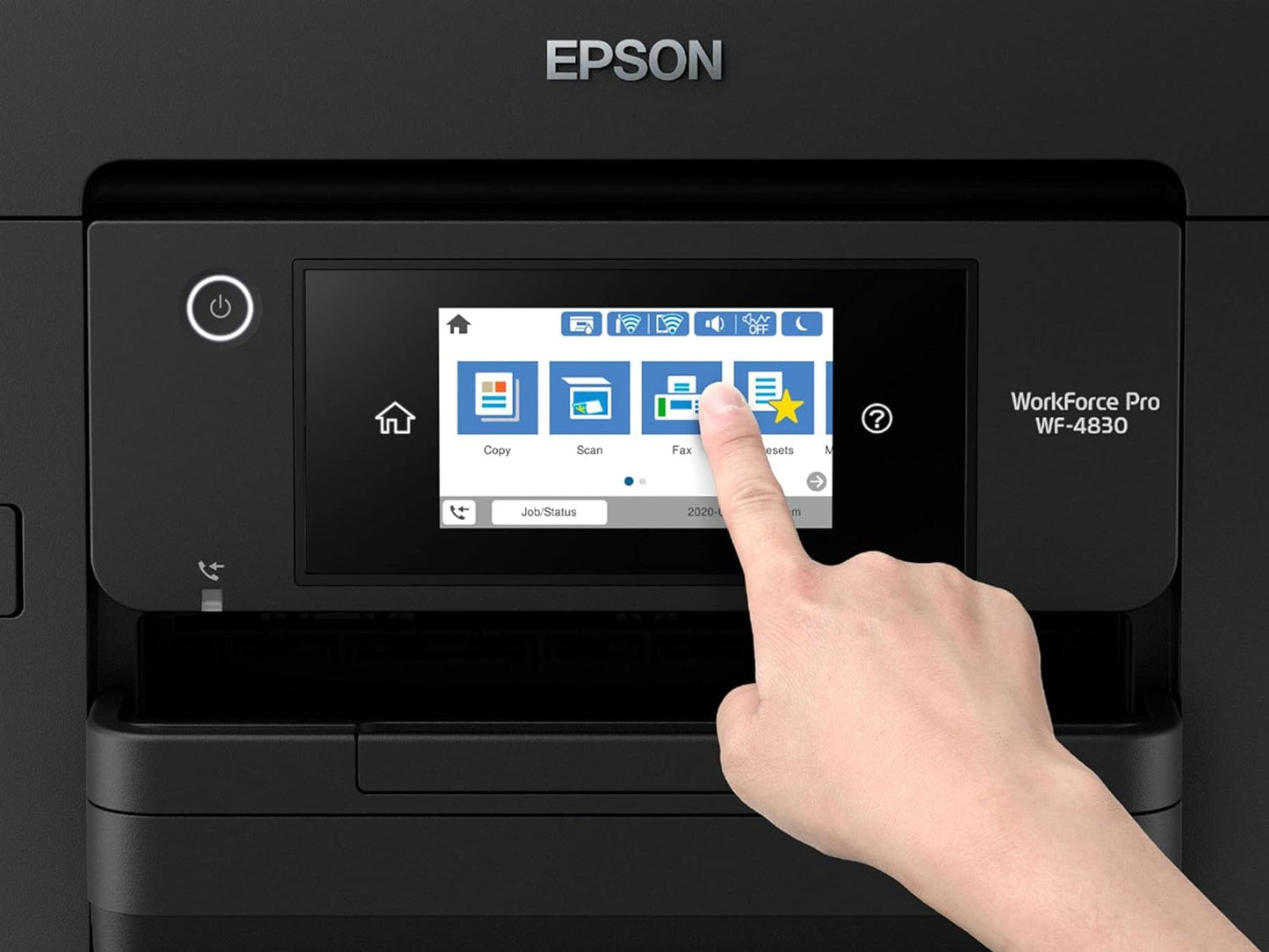 Epson Workforce Pro WF-4830 All-in-One Wireless Color Inkjet Printer, Black - Print Scan Copy Fax