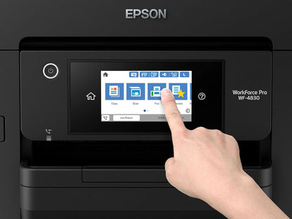 Epson Workforce Pro WF-4830 All-in-One Wireless Color Inkjet Printer, Black - Print Scan Copy Fax