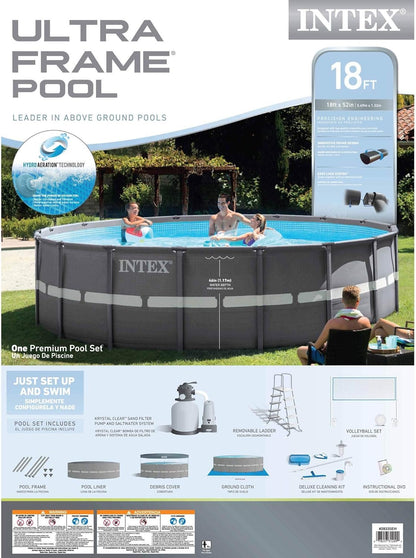Intex 18ft X 52in Ultra Frame Pool Set with Sand Filter Pump