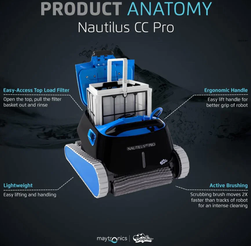 Dolphin Nautilus CC Pro Robotic Pool Vacuum Cleaner with WiFi