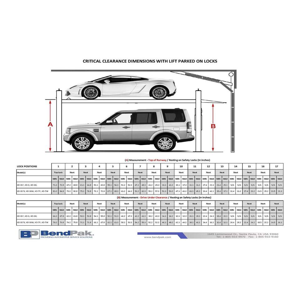 BendPak HD-9XW Four Post Lift, 9,000 Pound Lifting Capacity